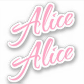 Alice Decorative Name in Pink x2 Aufkleber (Vorderseite)