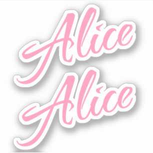 Alice Decorative Name in Pink x2 Aufkleber