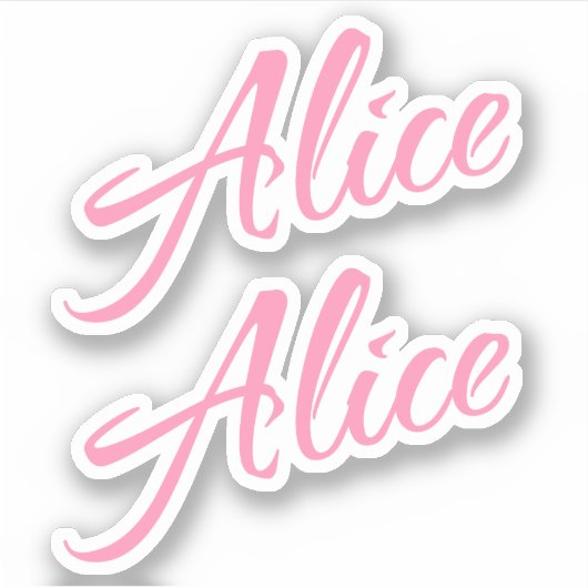 Alice Decorative Name in Pink x2 Aufkleber (Vorderseite)