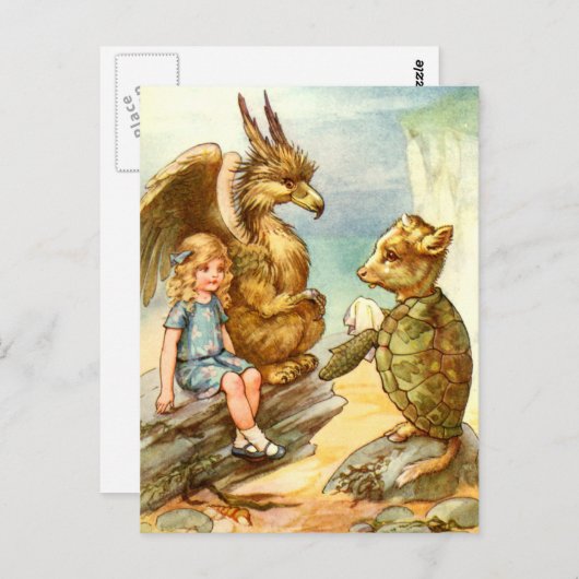 ALICE, DER GRIFFIN UND DER MOCK TURTLE POSTKARTE (Vorne/Hinten)