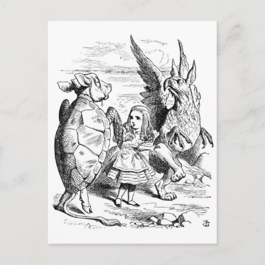Alice, der Griffin und die Mock Turtle Dance Postkarte (Vorderseite)