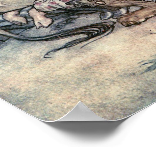 Alice, der Griffin und die Mock Turtle Poster (Ecke)