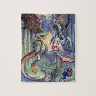 Alice & der Jabberwocky Vollfarben-Puzzle Puzzle