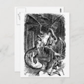 Alice, die das Jabberwocky kämpft Postkarte (Vorne/Hinten)