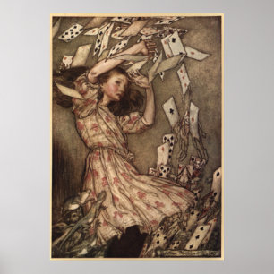 Alice & die Karten von Arthur Rackham Poster