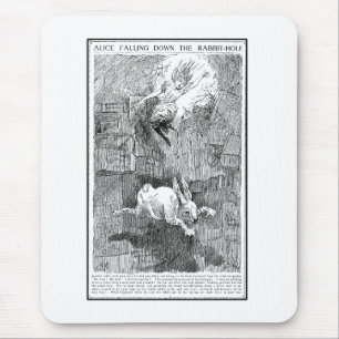 Alice, die unten der Kaninchenbau fällt Mousepad