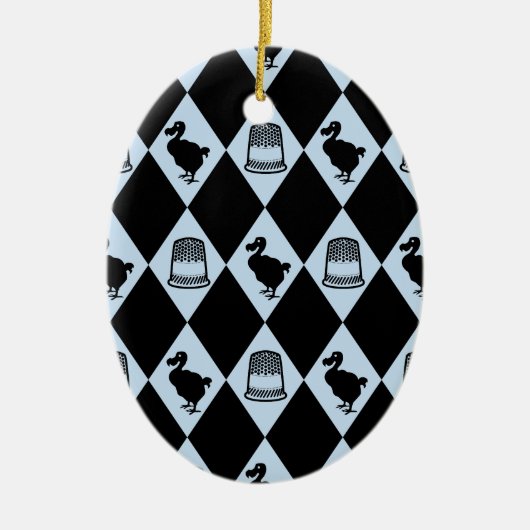 Alice Dodo & Thimble Pattern Keramikornament (Vorne)