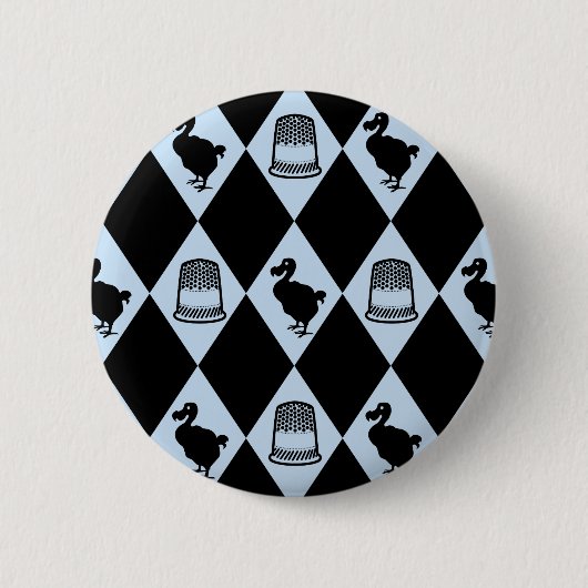 Alice Dodo und Thimble-Muster Button (Vorderseite)