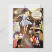 Alice Down the Rabbit Hole Brautparty Einladung (Vorderseite)