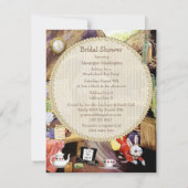 Alice Down the Rabbit Hole Brautparty Einladung (Rückseite)