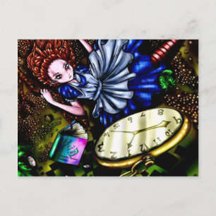 Alice Down the Rabbit Hole Postkarte