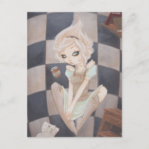 Alice Down the Rabbit Hole Wunderland Postkarte