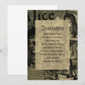 Alice Drink Me Collage Einladung (Vorne/Hinten)