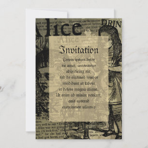 Alice Drink Me Collage Einladung
