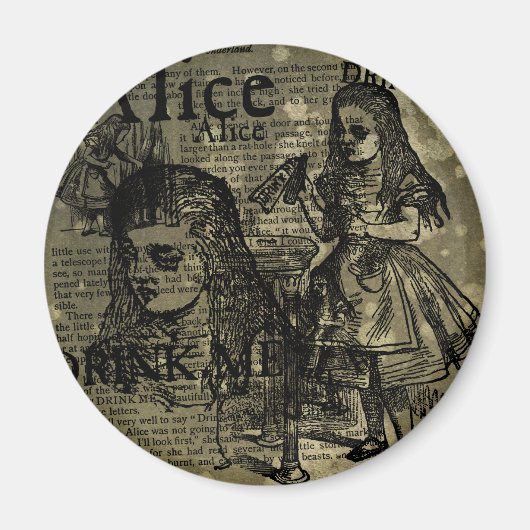 Alice Drink Me Collage Magnet (Vorne)