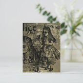 Alice Drink Me Collage Postkarte (Stehend Vorderseite)