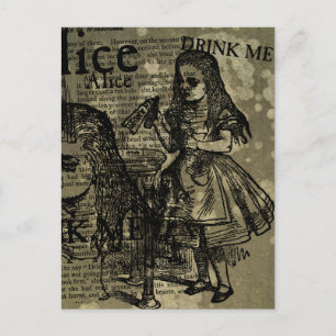 Alice Drink Me Collage Postkarte