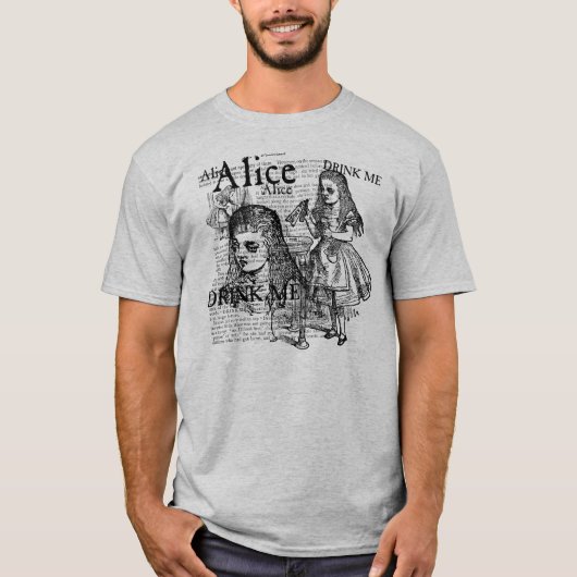 Alice Drink Me Collage T-Shirt (Vorderseite)