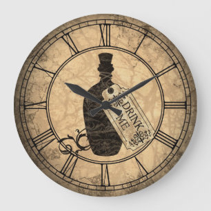 Alice Drink Me Flasche Große Wanduhr