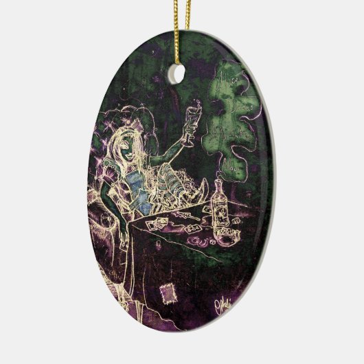 Alice Drinks Absinthe jetzt Keramik Ornament (Links)