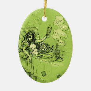 Alice Drinks Absinthe jetzt Keramikornament