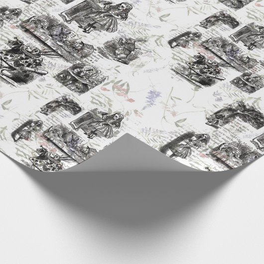 Alice durch das Aussehen des Glases Decoupage/Wrap Geschenkpapier (Ecke)