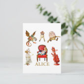 Alice durch das aussehende Glas Postkarte (Stehend Vorderseite)