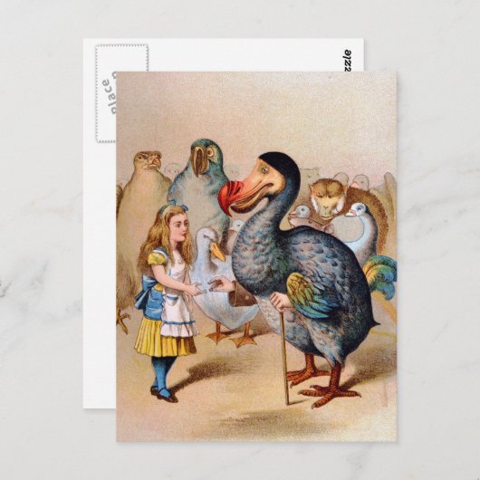 ALICE ERFÜLLT DIE DODO-BIRD POSTKARTE (Vorne/Hinten)