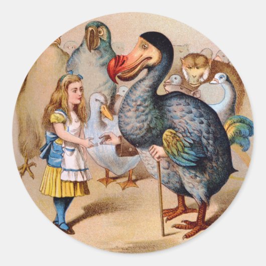 ALICE ERFÜLLT DIE DODO-BIRD RUNDER AUFKLEBER (Vorderseite)