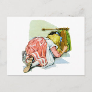 Alice erhascht einen Blick auf Wonderland durch ei Postkarte