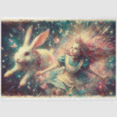 Alice Falling Into Wonderland Fantasy Decoupage Seidenpapier (Vorderseite)