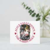 ALICE FALLT DAS RABBIT-LOLE AB POSTKARTE (Stehend Vorderseite)