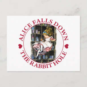 ALICE FALLT DAS RABBIT-LOLE AB POSTKARTE
