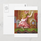 Alice fällt durch den Spiegel im Wohnzimmer Postkarte (Vorne/Hinten)