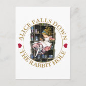 Alice fällt hinunter zum Rabbit Hole zum Wunderlan Postkarte (Vorderseite)