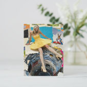 Alice fällt in das Kaninchenloch Collage Postkarte (Stehend Vorderseite)