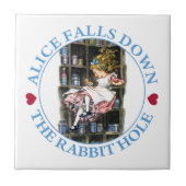 Alice fällt unten der Kaninchenbau nach Fliese (Vorderseite)