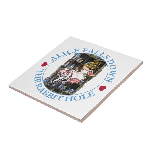 Alice fällt unten der Kaninchenbau nach Fliese (Seite)