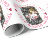 Alice fällt unten der Kaninchenbau nach Geschenkpapier (Rolleneckpunkt)