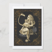 Alice & Flamingo Alice Wonderland Party Einladung (Vorderseite)