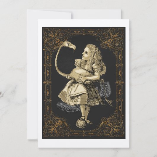 Alice & Flamingo Alice Wonderland Party Einladung (Vorderseite)