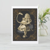 Alice & Flamingo Alice Wonderland Party Einladung (Stehend Vorderseite)