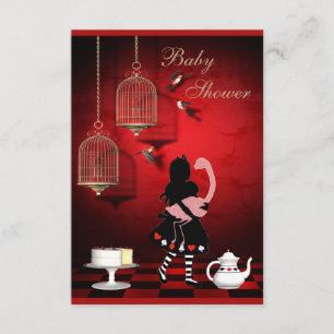 Alice & Flamingo Birds & Cages Babydusche Einladung