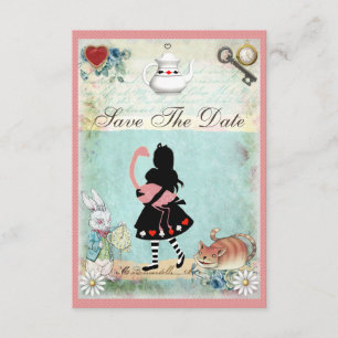 Alice, Flamingo & Cat Baby Dusche Save the Date