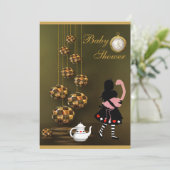 Alice & Flamingo Neutral Wonderland Babydusche Einladung (Stehend Vorderseite)