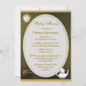 Alice & Flamingo Neutral Wonderland Babydusche Einladung (Rückseite)