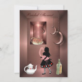 Alice-, Flamingo-u. Cheshire-Katzen-Brautparty Einladung (Vorderseite)