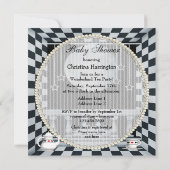 Alice-, Flamingo-u. Mond-Person-Babyparty Einladung (Rückseite)