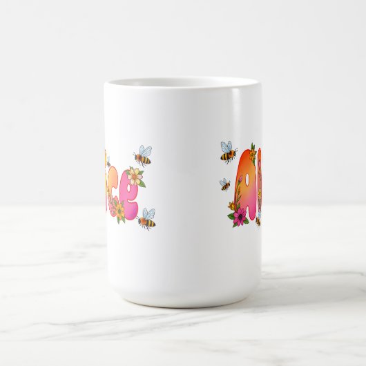 Alice - Floral and Bee Design Mug Kaffeetasse (Mittel)