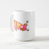 Alice - Floral and Bee Design Mug Kaffeetasse (Vorderseite Links)